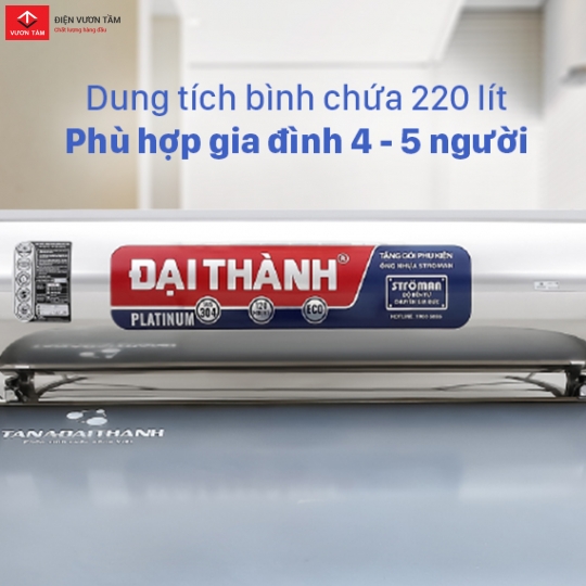 Máy nước nóng NLMT tấm phẳng Platinum 220L